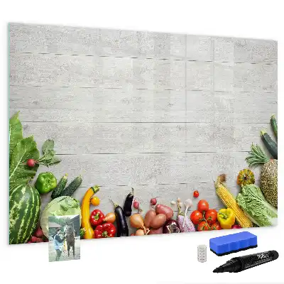 Tableau magnétique à dessiner motif légumes sur la table