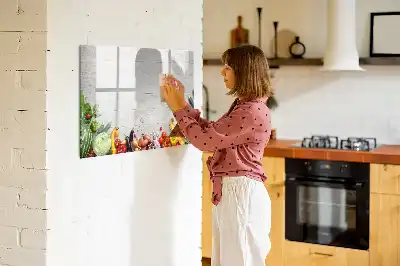 Tableau magnétique à dessiner motif légumes sur la table