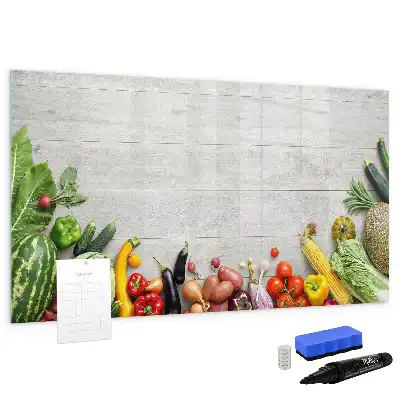 Tableau magnétique à dessiner motif légumes sur la table