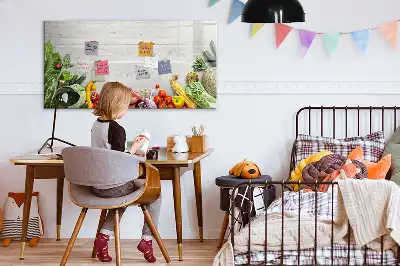 Tableau magnétique à dessiner motif légumes sur la table