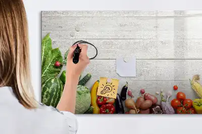 Tableau magnétique à dessiner motif légumes sur la table