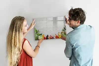Tableau magnétique à dessiner motif légumes sur la table
