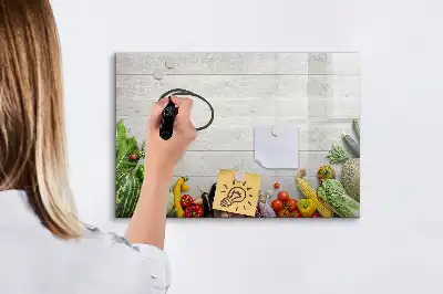 Tableau magnétique à dessiner motif légumes sur la table