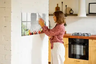 Tableau magnétique à dessiner motif légumes sur la table