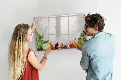 Tableau magnétique à dessiner motif légumes sur la table