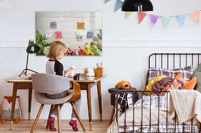 Tableau magnétique à dessiner motif légumes sur la table