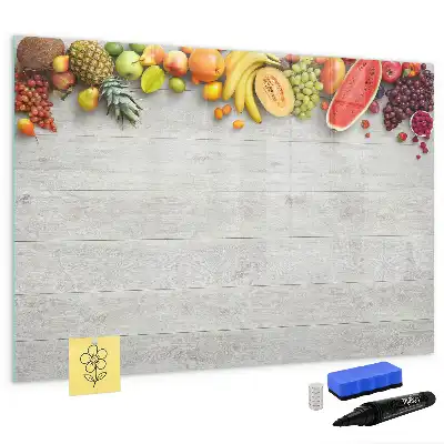 Tableau magnétique à dessiner motif fruits sur la table