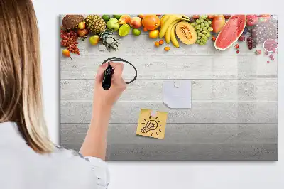 Tableau magnétique à dessiner motif fruits sur la table