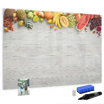 Tableau magnétique à dessiner motif fruits sur la table