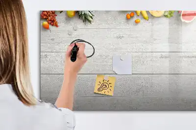 Tableau magnétique à dessiner motif fruits sur la table