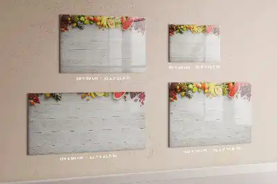 Tableau magnétique à dessiner motif fruits sur la table
