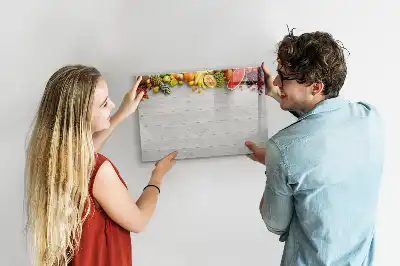 Tableau magnétique à dessiner motif fruits sur la table