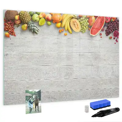 Tableau magnétique à dessiner motif fruits sur la table