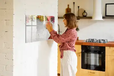 Tableau magnétique à dessiner motif fruits sur la table