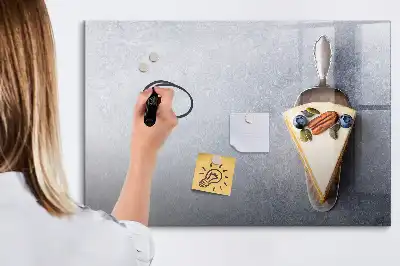 Tableau magnétique à dessiner motif part de gâteau