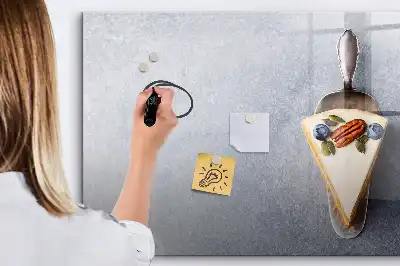 Tableau magnétique à dessiner motif part de gâteau