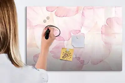 Tableau magnétique à dessiner motif pétales en aquarelle