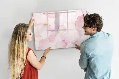 Tableau magnétique à dessiner motif pétales en aquarelle