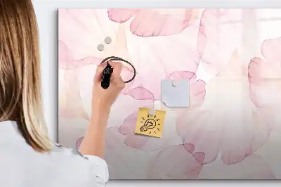 Tableau magnétique à dessiner motif pétales en aquarelle