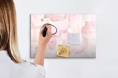 Tableau magnétique à dessiner motif pétales en aquarelle