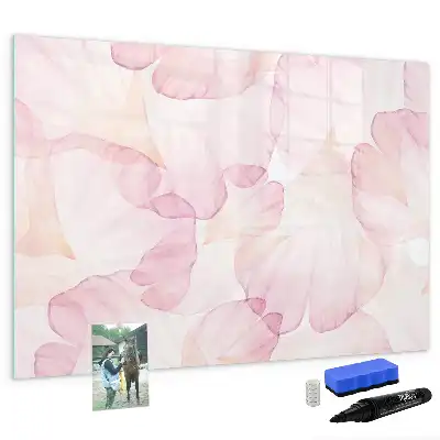 Tableau magnétique à dessiner motif pétales en aquarelle