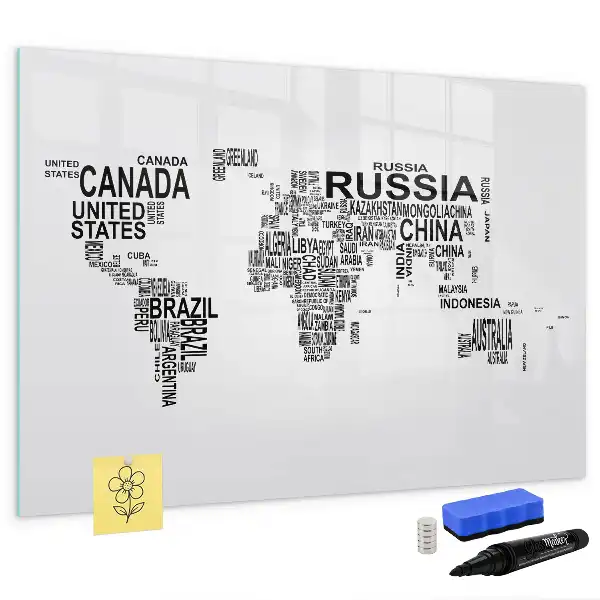 Tableau magnétique à dessiner modèle continents en lettres