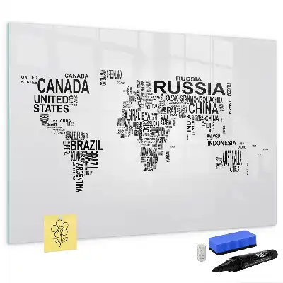 Tableau magnétique à dessiner modèle continents en lettres