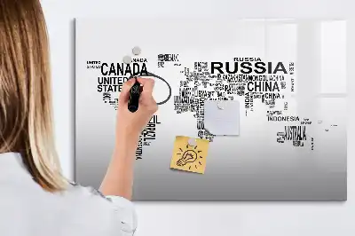 Tableau magnétique à dessiner modèle continents en lettres