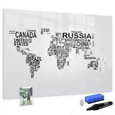 Tableau magnétique à dessiner modèle continents en lettres