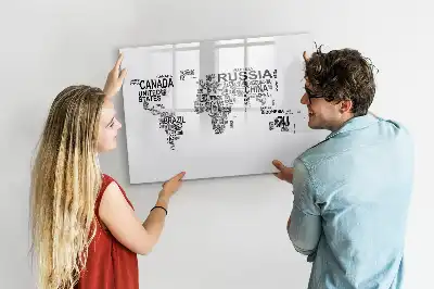 Tableau magnétique à dessiner modèle continents en lettres