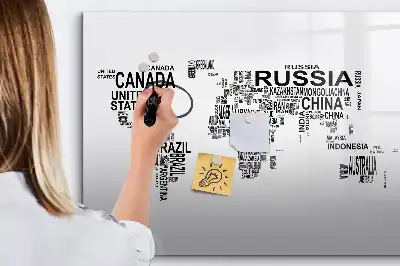 Tableau magnétique à dessiner modèle continents en lettres