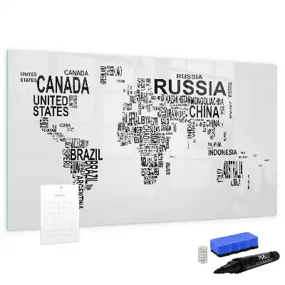 Tableau magnétique à dessiner modèle continents en lettres