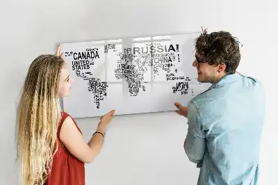 Tableau magnétique à dessiner modèle continents en lettres