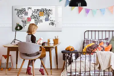 Tableau magnétique à dessiner modèle continents en lettres