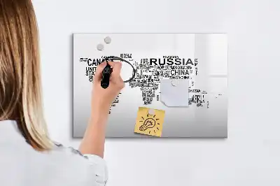 Tableau magnétique à dessiner modèle continents en lettres