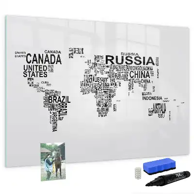 Tableau magnétique à dessiner modèle continents en lettres