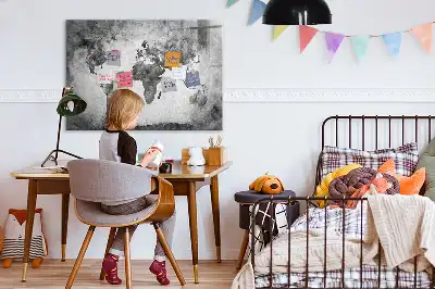 Tableau magnétique pour dessiner carte du monde