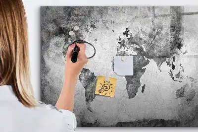 Tableau magnétique pour dessiner carte du monde
