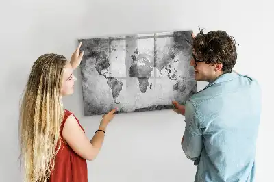 Tableau magnétique pour dessiner carte du monde