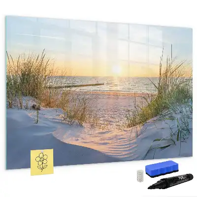 Tableau magnétique pour dessiner motif coucher de soleil sur la plage