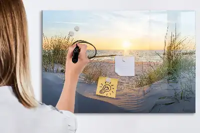 Tableau magnétique pour dessiner motif coucher de soleil sur la plage