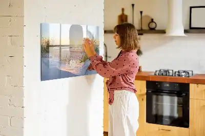 Tableau magnétique pour dessiner motif coucher de soleil sur la plage