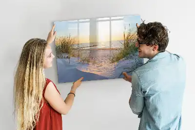 Tableau magnétique pour dessiner motif coucher de soleil sur la plage