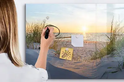 Tableau magnétique pour dessiner motif coucher de soleil sur la plage
