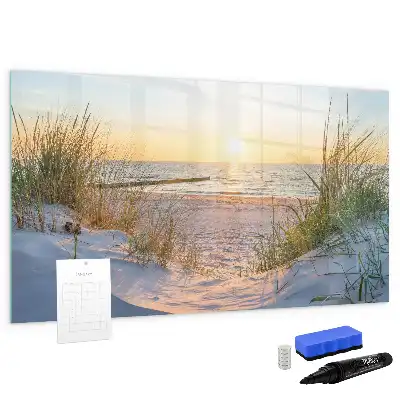 Tableau magnétique pour dessiner motif coucher de soleil sur la plage