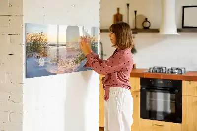 Tableau magnétique pour dessiner motif coucher de soleil sur la plage