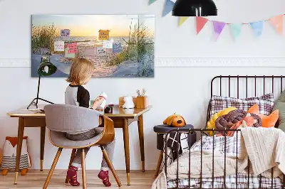 Tableau magnétique pour dessiner motif coucher de soleil sur la plage