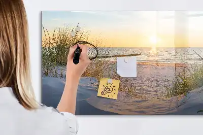 Tableau magnétique pour dessiner motif coucher de soleil sur la plage