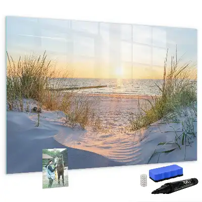 Tableau magnétique pour dessiner motif coucher de soleil sur la plage