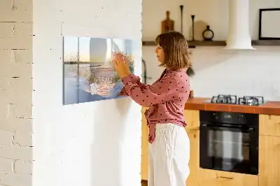 Tableau magnétique pour dessiner motif coucher de soleil sur la plage